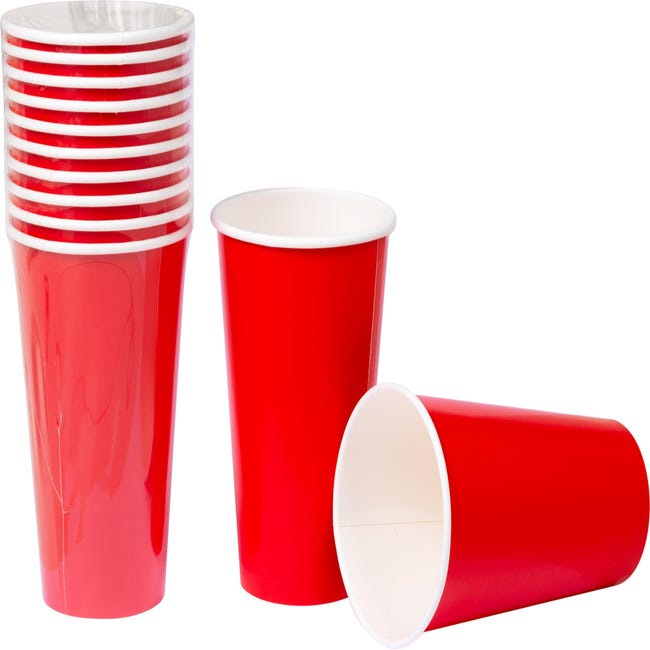 HEKU Set Stoviglie USA E Getta 120 Pezzi A Tema Bandiera Americana | 30 Piatti, 30 Bicchieri (0,473L) E 60 Tovaglioli | Per Festa A Tema, BBQ E 4 Luglio