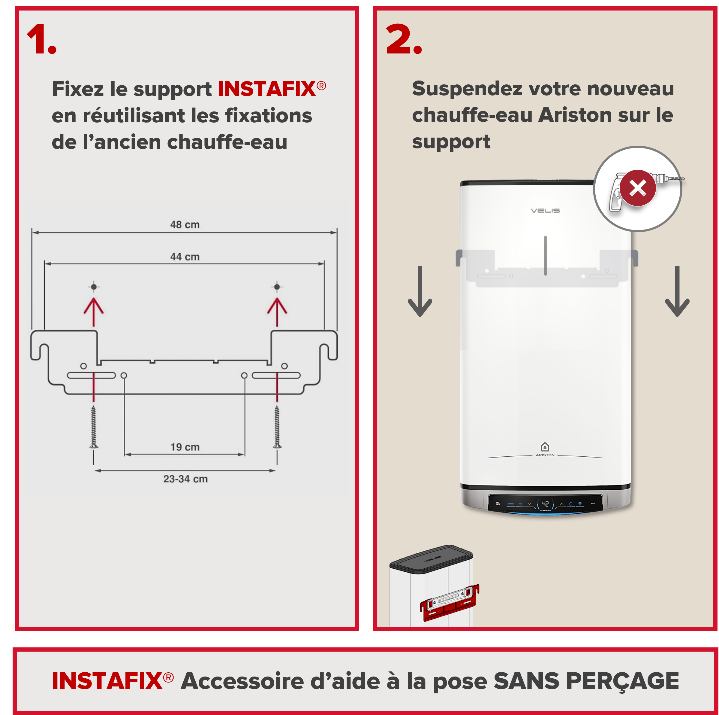 Chauffe-eau électrique Plat Multiposition ARISTON Velis Evo Dune Dry Wifi 65L - Kit d'installation Inclus - 7