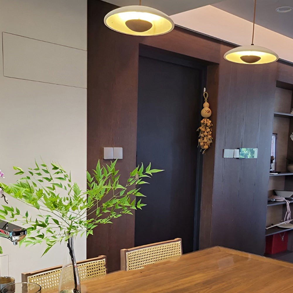 Lustre ARTURESTHOME en pierre et bois, un excellent choix pour l'éclairage des espaces de style moderne, D26 cm x H8 cm,Naturel - 5