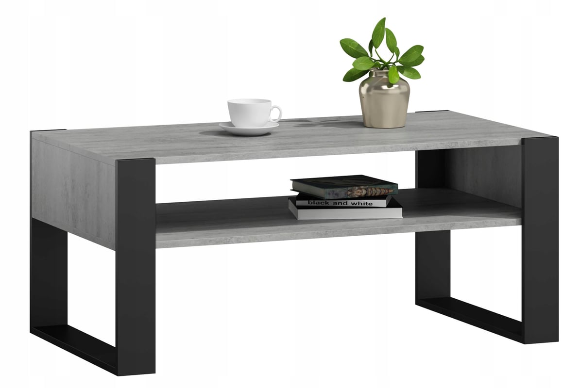Ława stolik kawowy KAJA beton-czarny loft retro