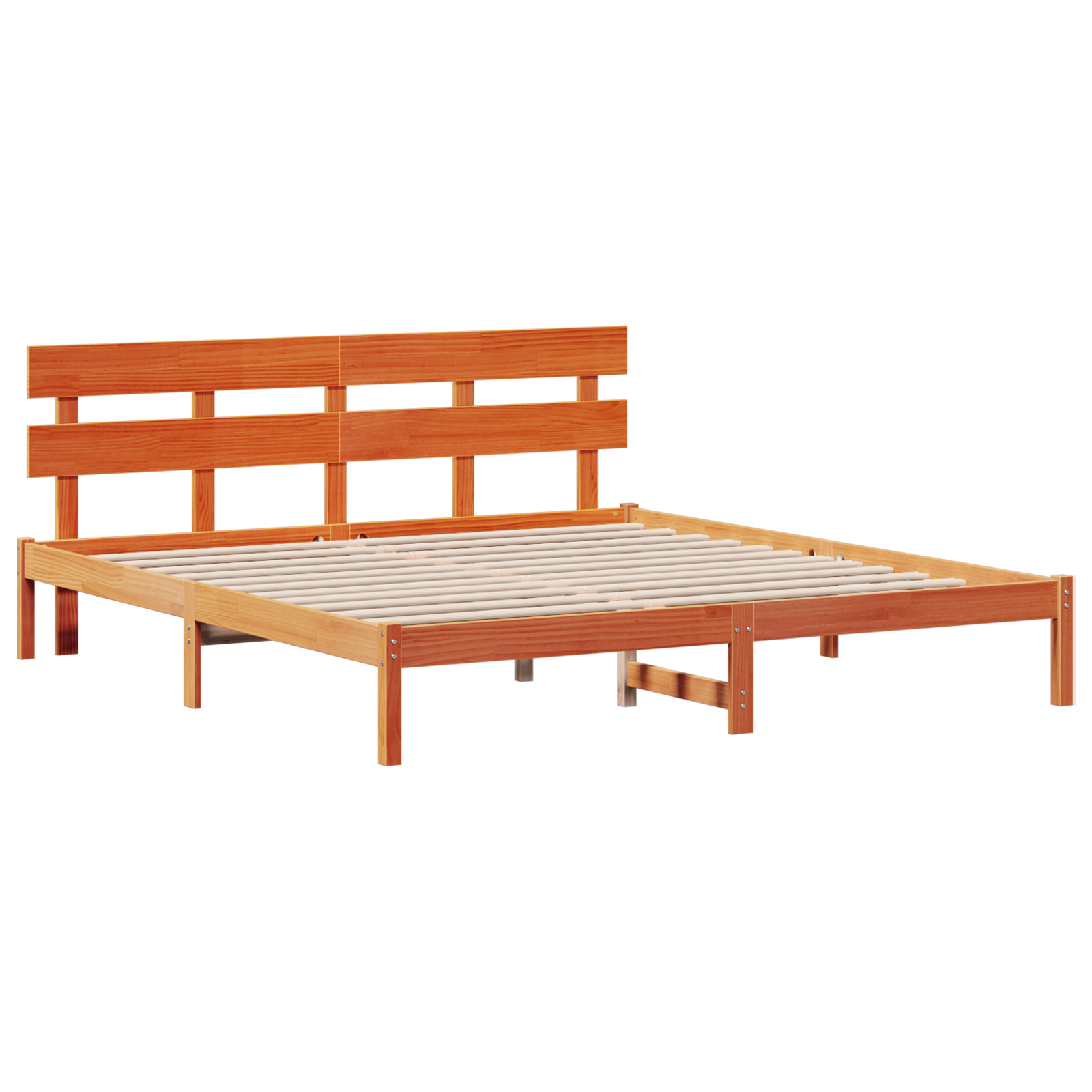 Lit double | Lit adulte | Cadre de lit avec tête de lit 200x200 cm Bois de pin massif CFW18869