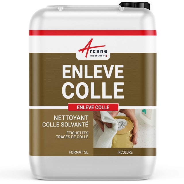 Decolle etiquette - Dissolvant colle, étiquette, adhésif, scotch : Enlève colle - 5 L - ARCANE INDUSTRIES