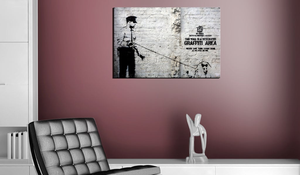 Quadro Su Tela Banksy Street Graffiti – Stampe HD, Dimensioni 50,8x50,8 Cm, Con Cornice In Legno, Pronto Da Appendere