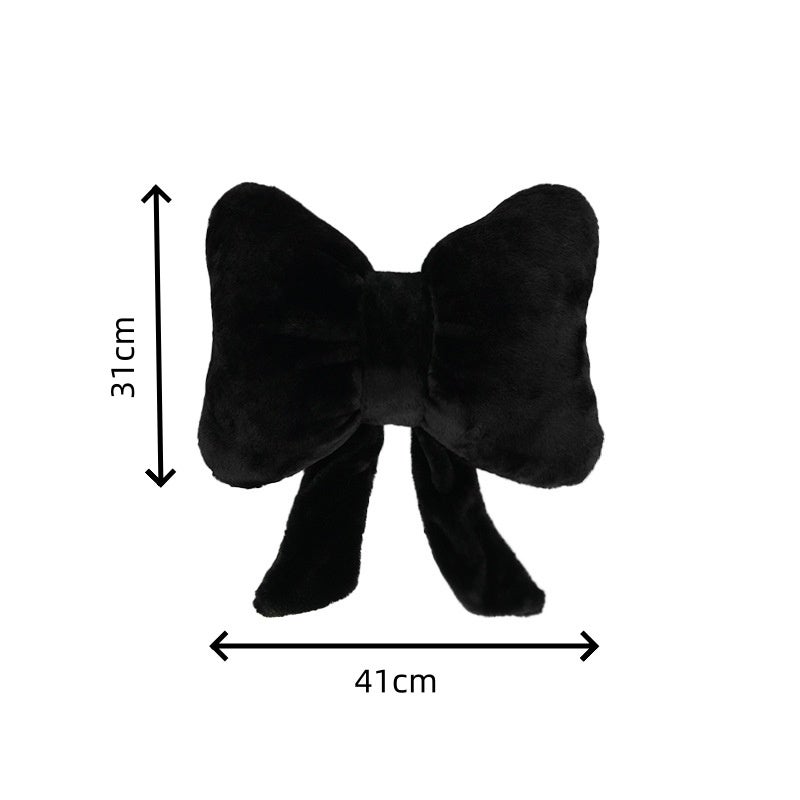 Coussin à nœud mignon, doux et moelleux, lavable à la main, coussin de soutien lombaire pour voiture, décoration pour chambre et canapé (noir) - 2