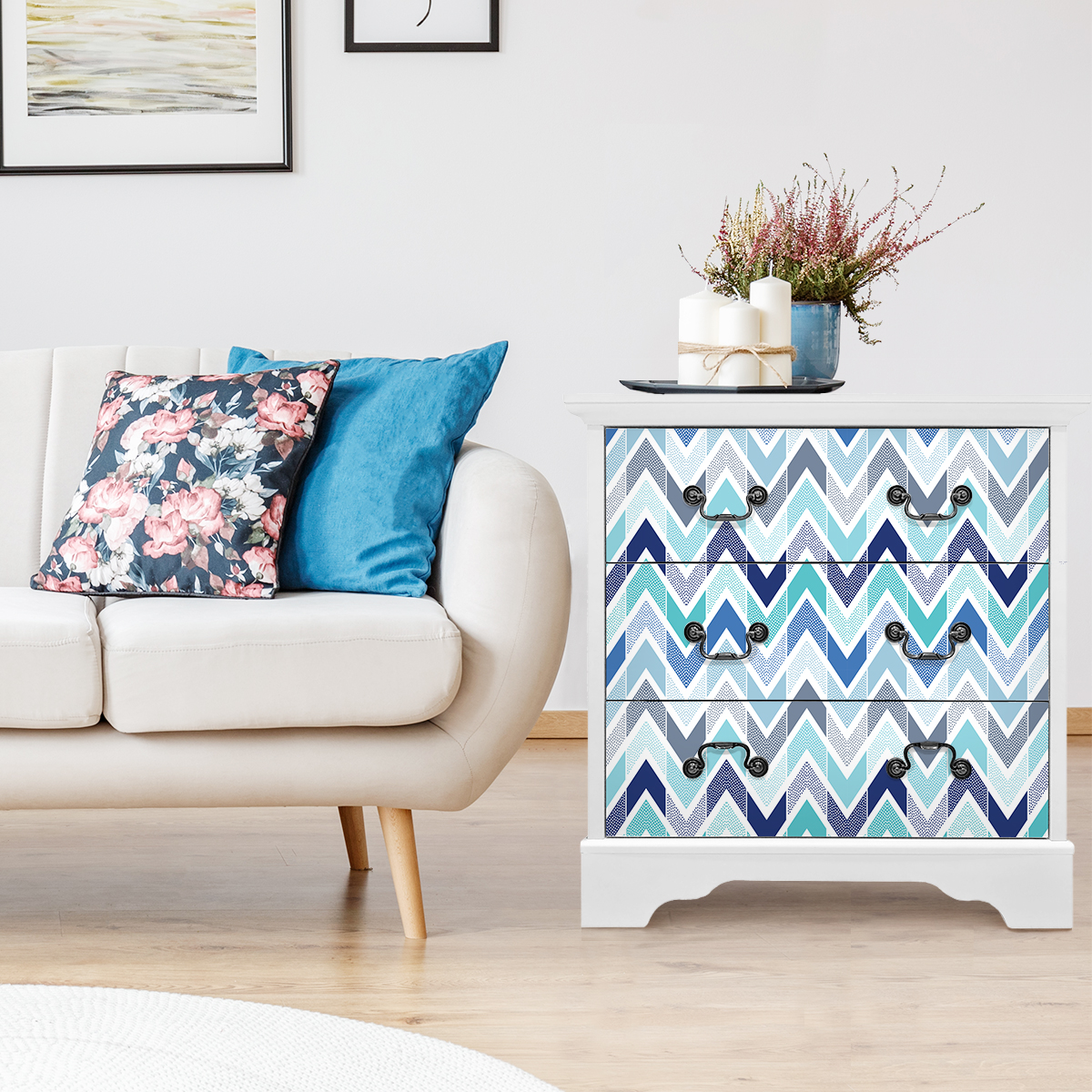 Vinilo muebles escandinavos ahonen - adhesivo de pared - revestimiento sticker mural decorativo - 40x60cm