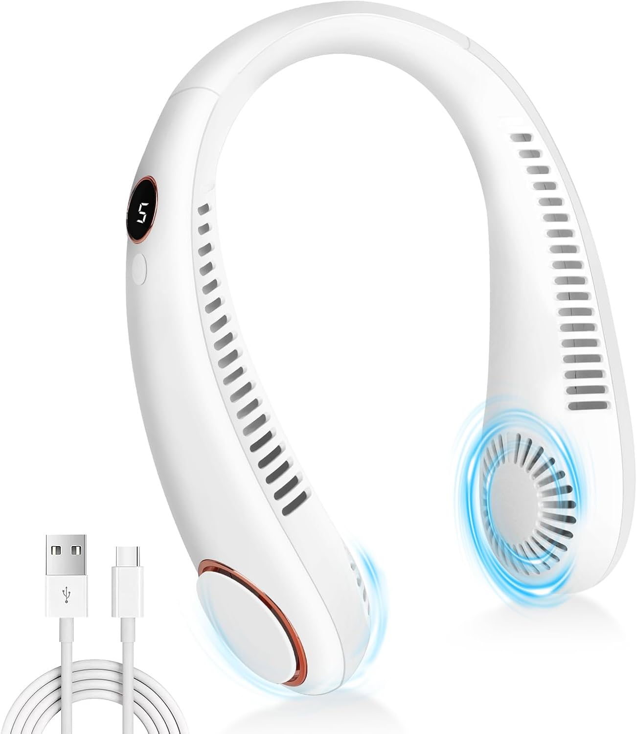 DGLK Le ventilateur de cou portable au design populaire des écouteurs, le ventilateur de cou sans
