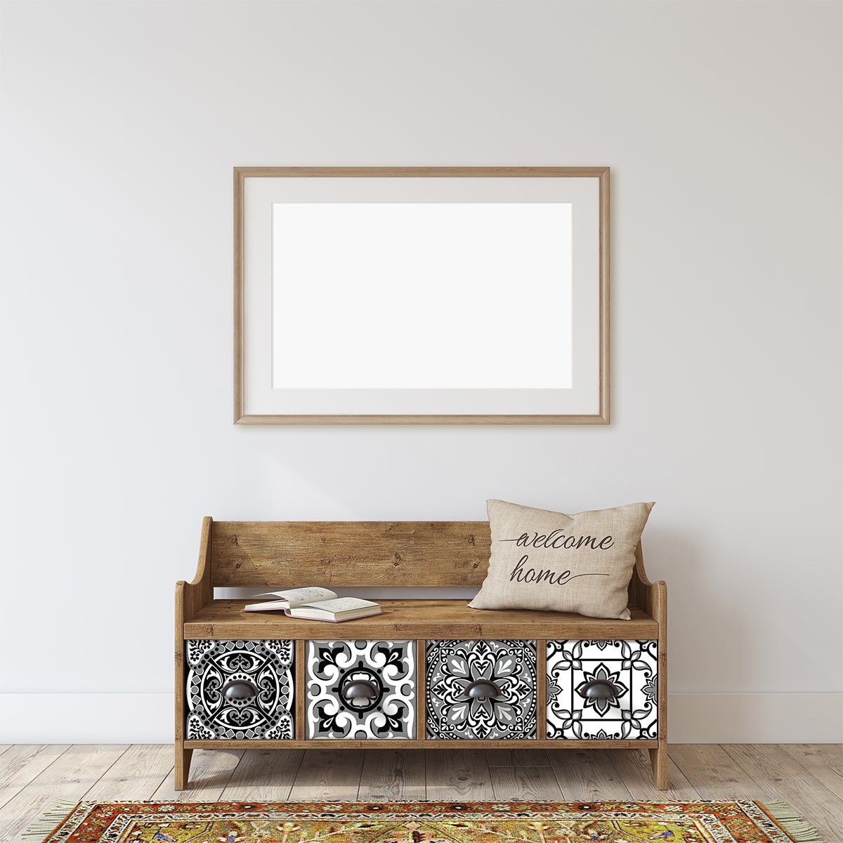 24 vinilos baldosa de cemento muebles berrocal - adhesivo de pared - revestimiento sticker mural decorativo - 24stickers15x15cm