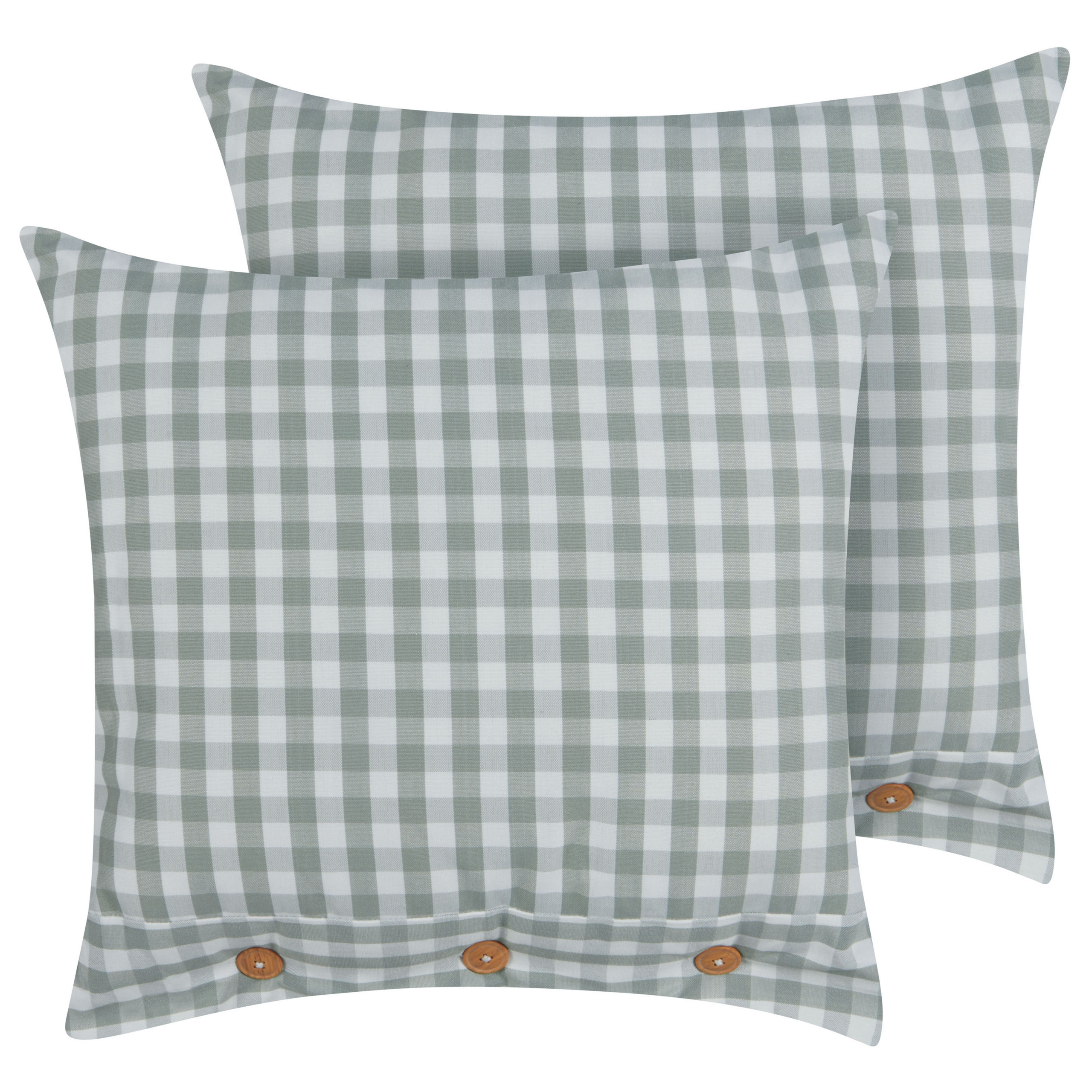Beliani conjunto de 2 cojines talya 45 x 45 cm de cuadros verde menta