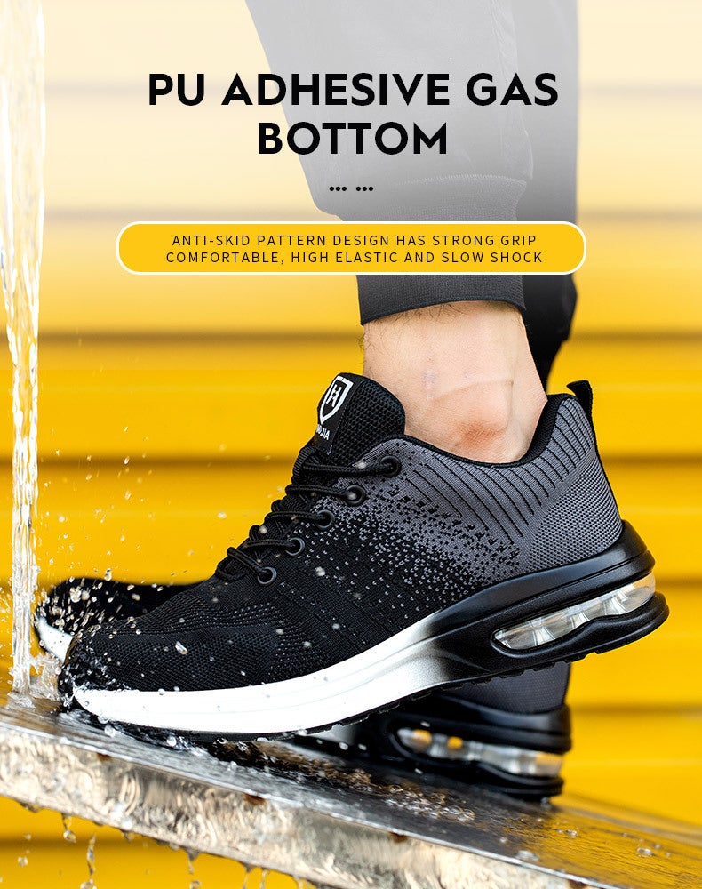 Chaussures de Securité Hommes Femmes Legere Basket de Securite Respirante Confortable Chaussure de Travail avec Embout en Acier Noir Taille 41 - 6
