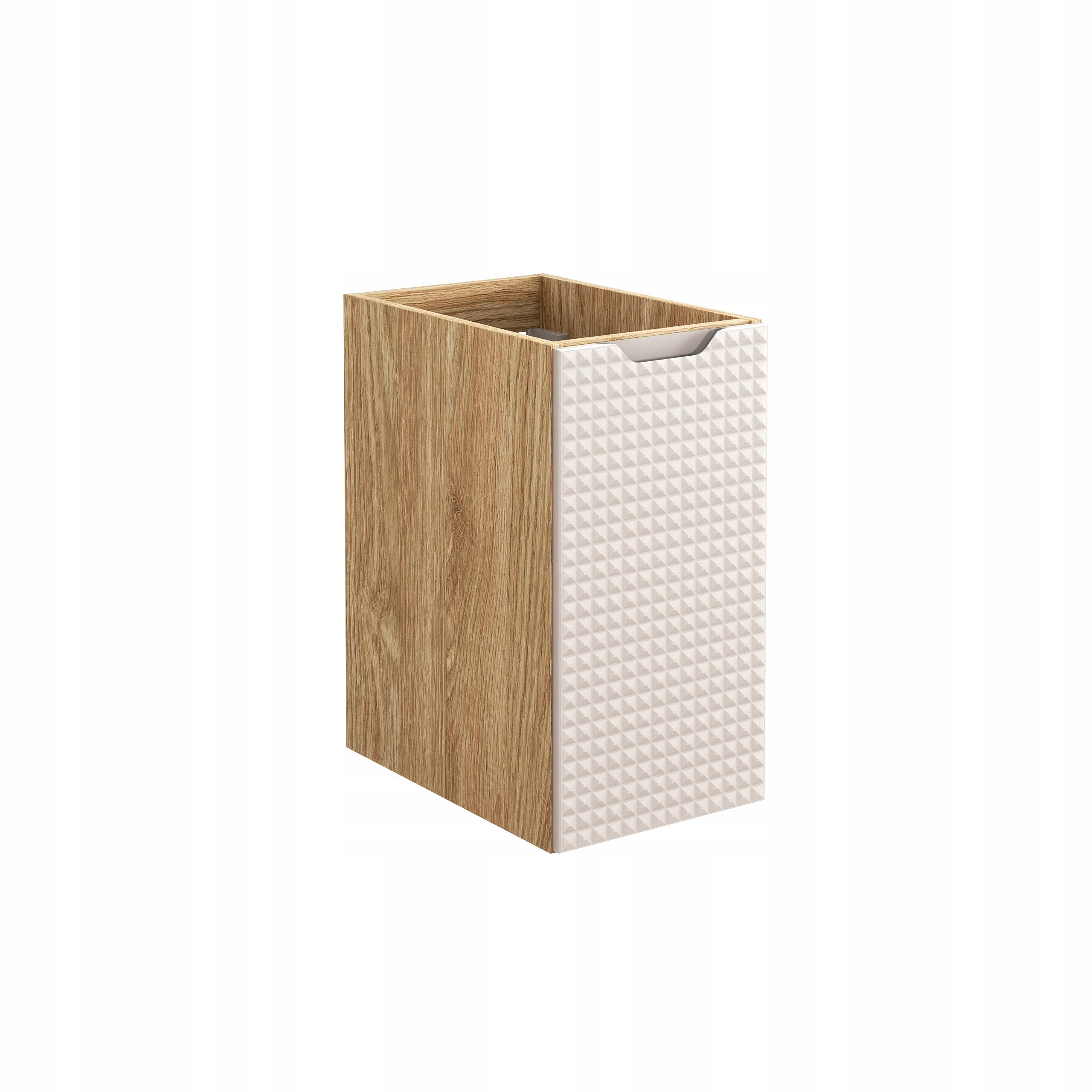 Szafka łazienkowa LUXOR 30 cm beżowa dąb olejowany front 3D MDF pod blat - 9