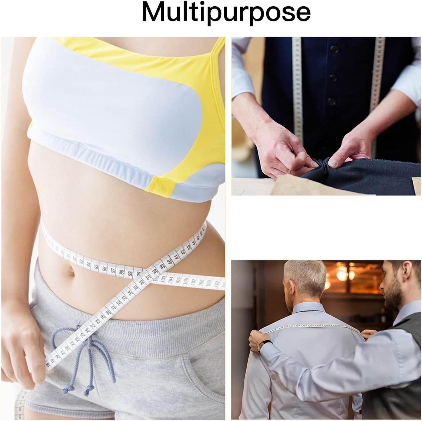 2 Mètres Ruban Double Face 150 Cm – Pouces Et Cm, Extrémités Métal, Souple Pour Couture Et Mesures - 8