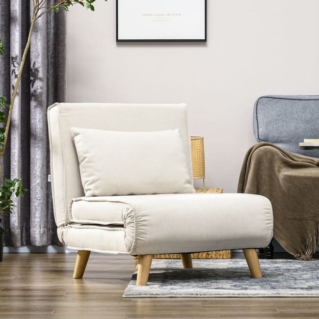 Poltrona Reclinabile Poltrona Letto Singolo Pieghevole HOMCOM