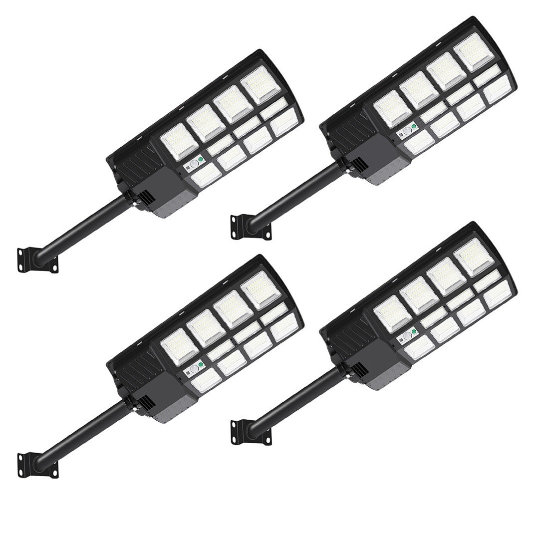 4x Zewnętrzny Kinkiet Solarny LED 400W, IP67 Wodoszczelny, 4 Tryby Oświetlenia, Czujnik Radarowy 180°, Pilot