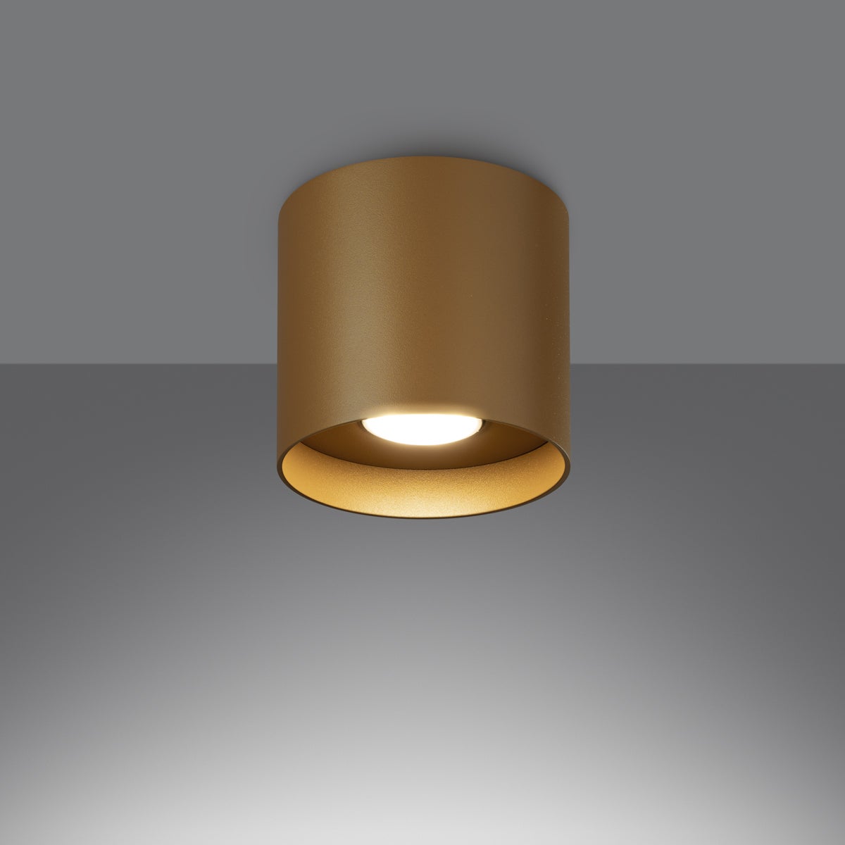 Plafon SHIIS złoty LED 3000K - 12x12x11cm Sollux