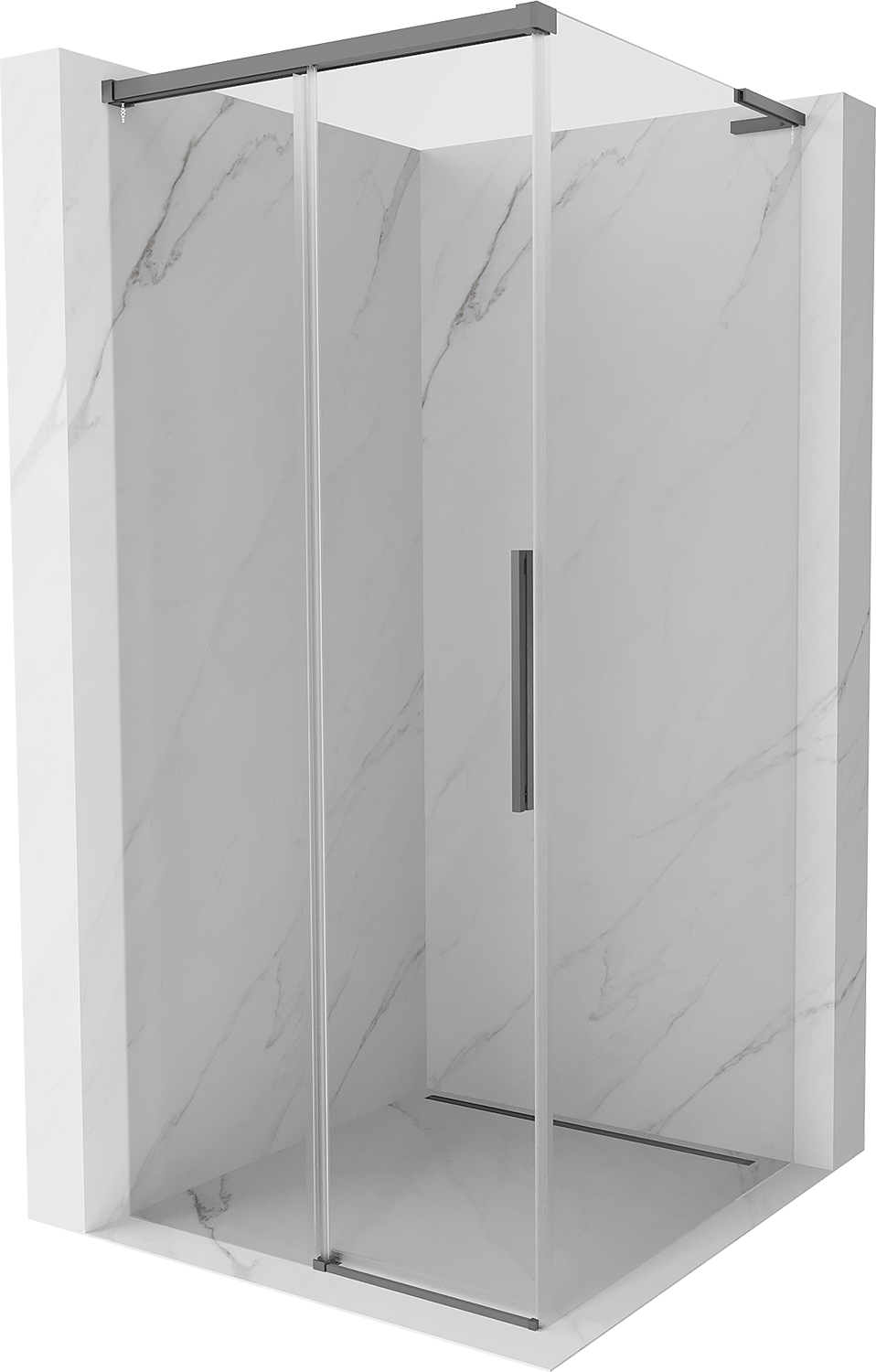 Mexen Rox L kabina prysznicowa rozsuwana 95 x 95 cm, transparent, gun metal - 8C2L-095-095-95-00