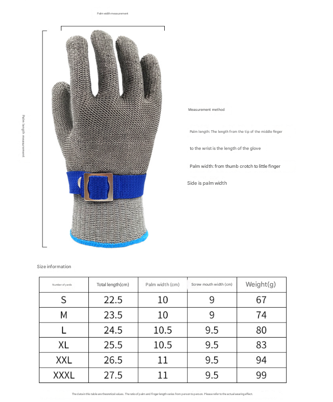 Gants métalliques résistants aux coupures, durables et antirouille pour la transformation de la viande et la découpe des aliments (XL) - 7
