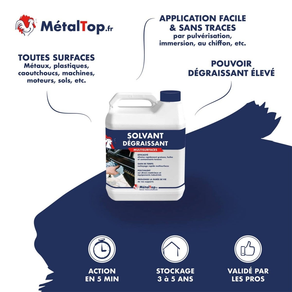 Solvant Degraissant - 1 L - Métaltop - 3