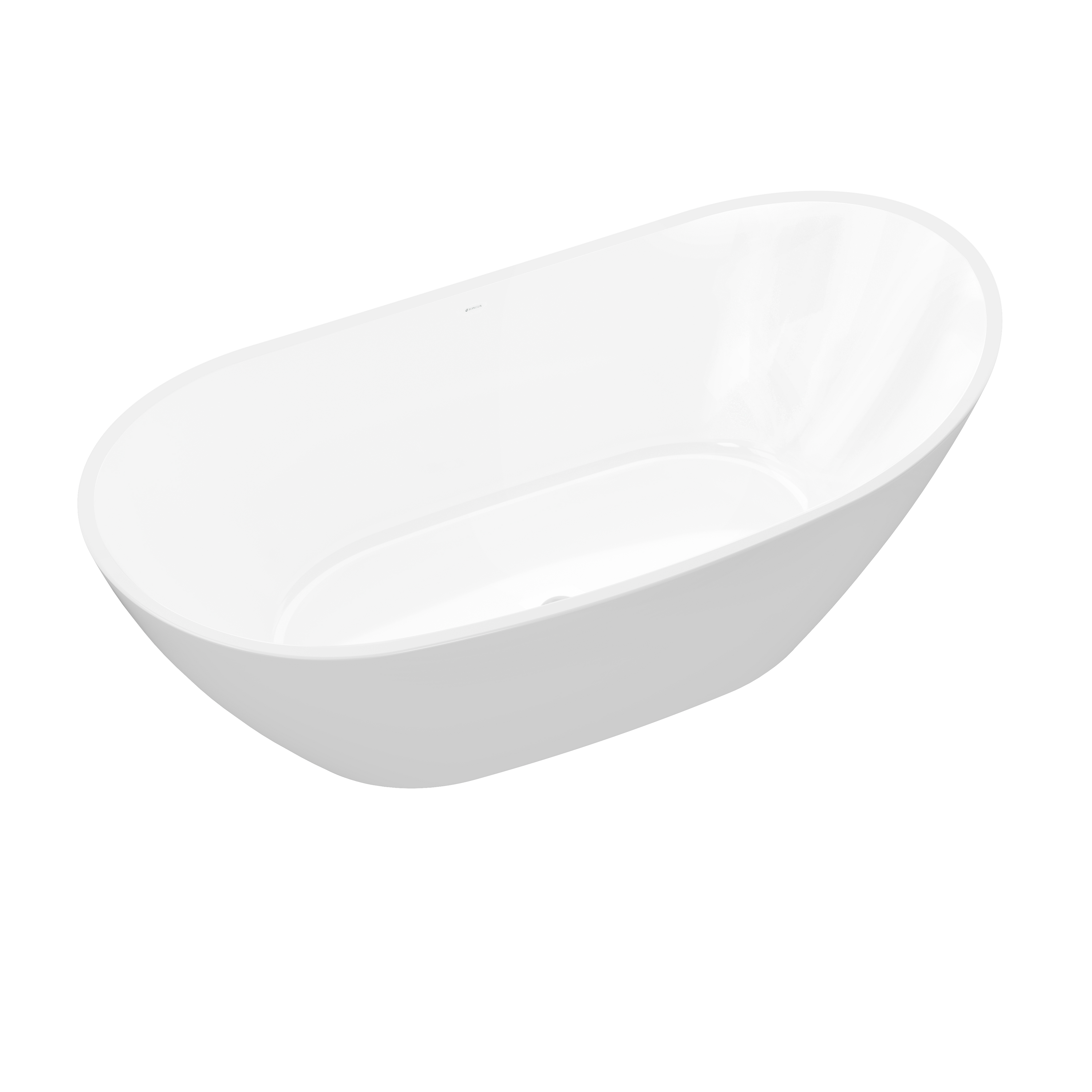BERNSTEIN - Bañera independiente ovalada de acrílico 170x78x69cm + desagüe y rebosadero - Blanco brillo - BELLAGIO 2.0 - 2