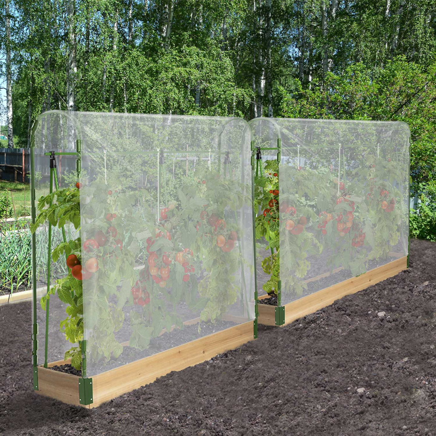 Duo serres à tomates modulables spéciales croissance kit complet bâche + support - 3
