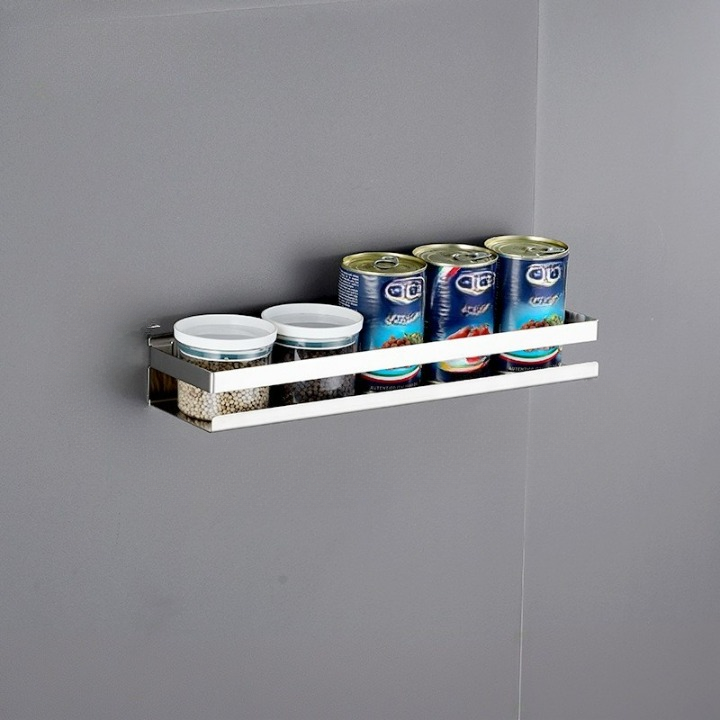 Półka kuchenna ze stali nierdzewnej 304 do łazienki, montowana na ścianie, stojak na przyprawy, kolory metaliczne, 40*10*5,8 cm