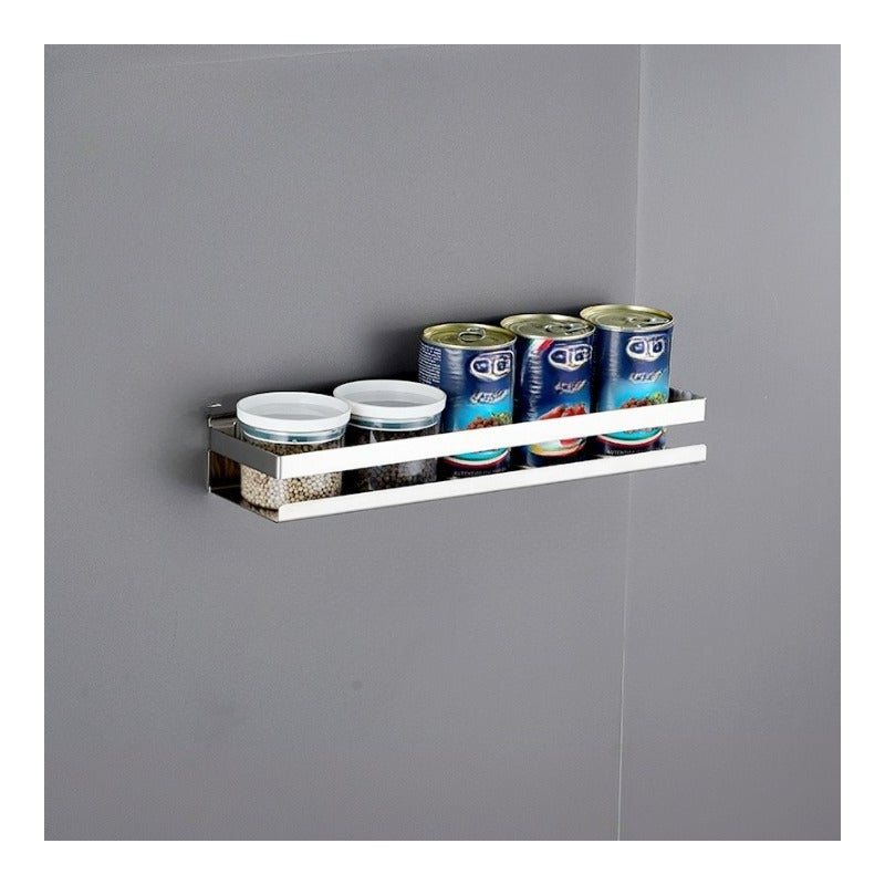 Półka kuchenna ze stali nierdzewnej 304 do łazienki, montowana na ścianie, stojak na przyprawy, kolory metaliczne, 40*10*5,8 cm