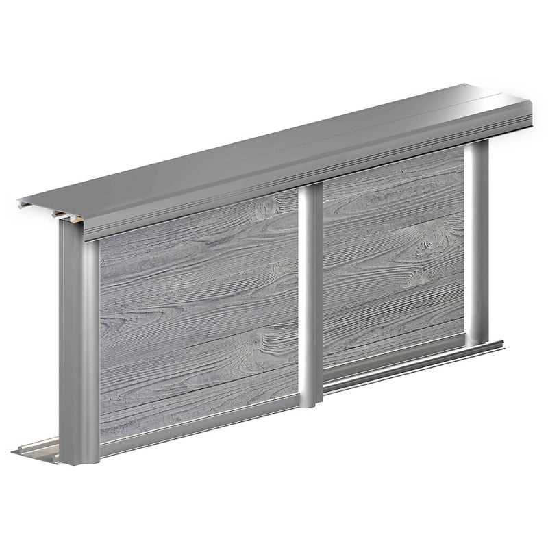 Kit SLID'UP 230 aluminium anodisé naturel pour 2 portes de placard coulissantes 19 mm - rail 1,8 m - 70 kg - 4