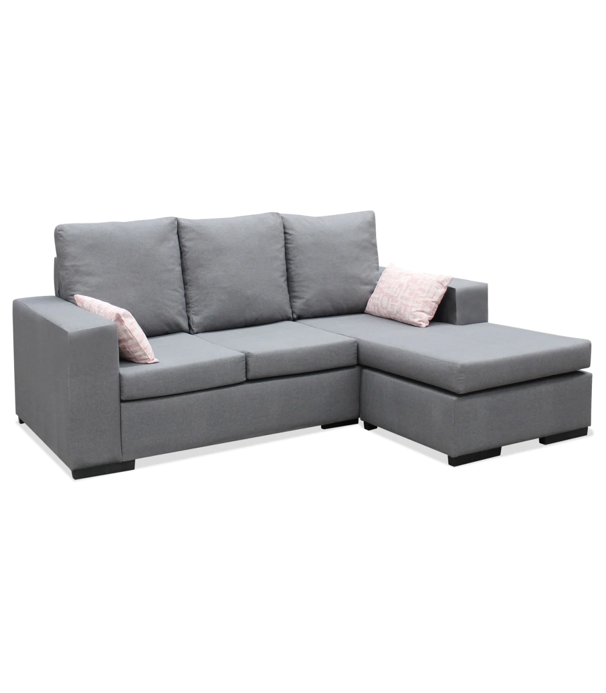 Chaiselongue reversible redondela en gris, 187 cm (ancho) x 145 cm (fondo) x 87 cm (alto)