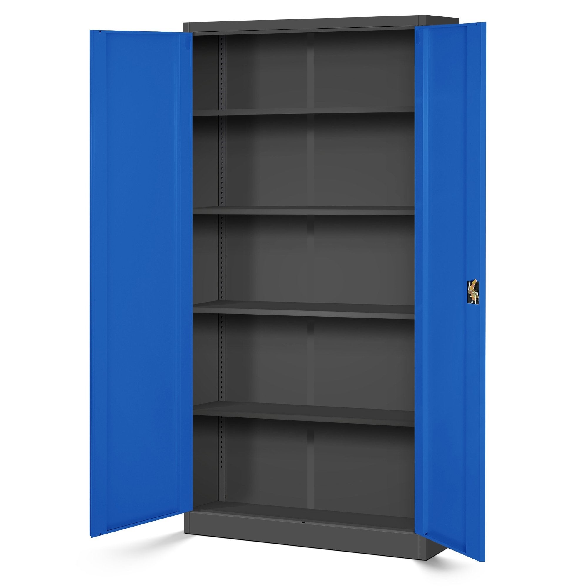 Set de 4 Armoire de Bureau de Rangement Métallique 4 étagères réglables 195 cm x 90 cm x 40 cm bleu anthracite - 3