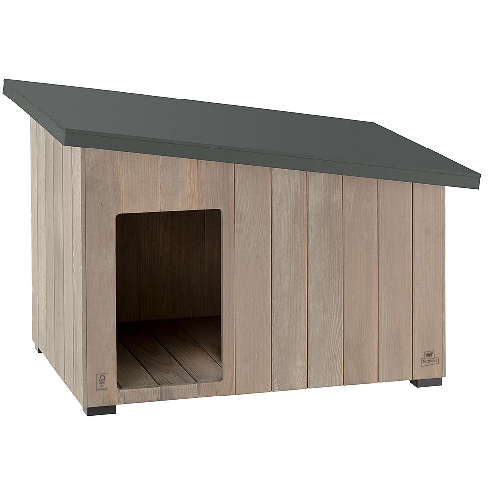 Caseta para exteriores, caseta para perros argo 100 de madera fsc con pintura no tóxica, resistente a los rayos u.v.
