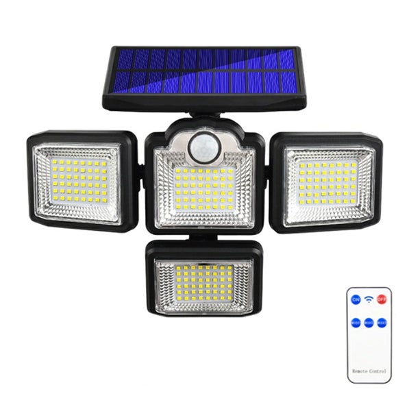 Zewnętrzna lampa solarna ścienna 192 LED - Czujnik ruchu 3 tryby - Światło białe - Składana i wodoodporna IP65 - Reflektor do ogrodu/alei