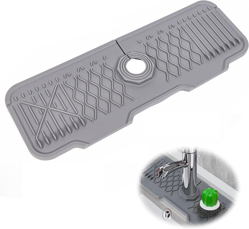 Rozszerzona ochrona antyrozpryskowa do kranu, regulowane podkładki do osuszania zlewu chroniące łazienkę i kuchnię