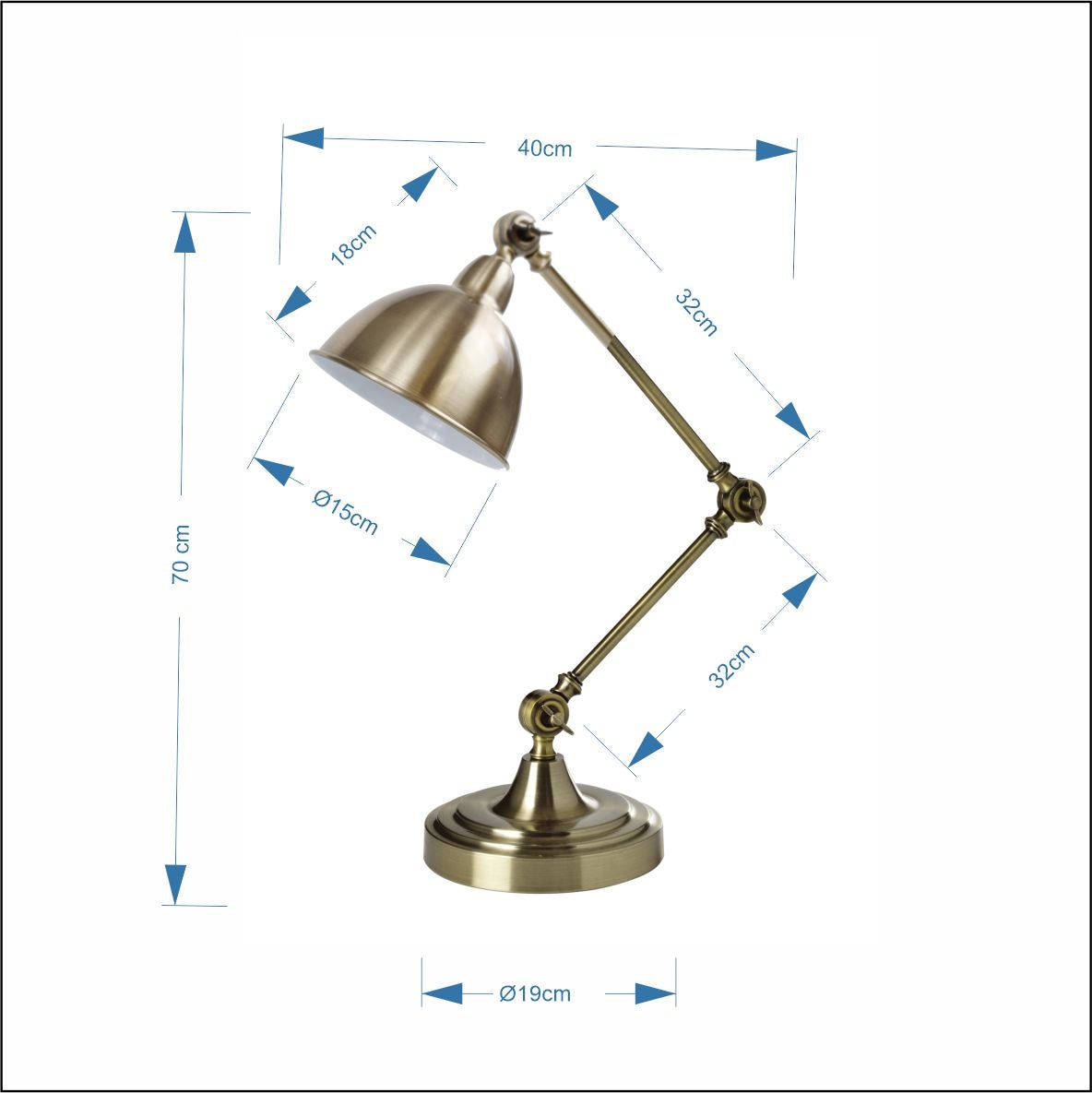 Lampe de bureau d'étude et de lecture, pour bureau, bureau, Rétro, Traditionnel, Classique, métal, Bronze Vieilli E-27 - 3