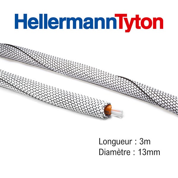 Gaine De Protection Helawrap Polypropylène Grise 25mm - 2m - Pour Regrouper Et Protéger Les Câbles