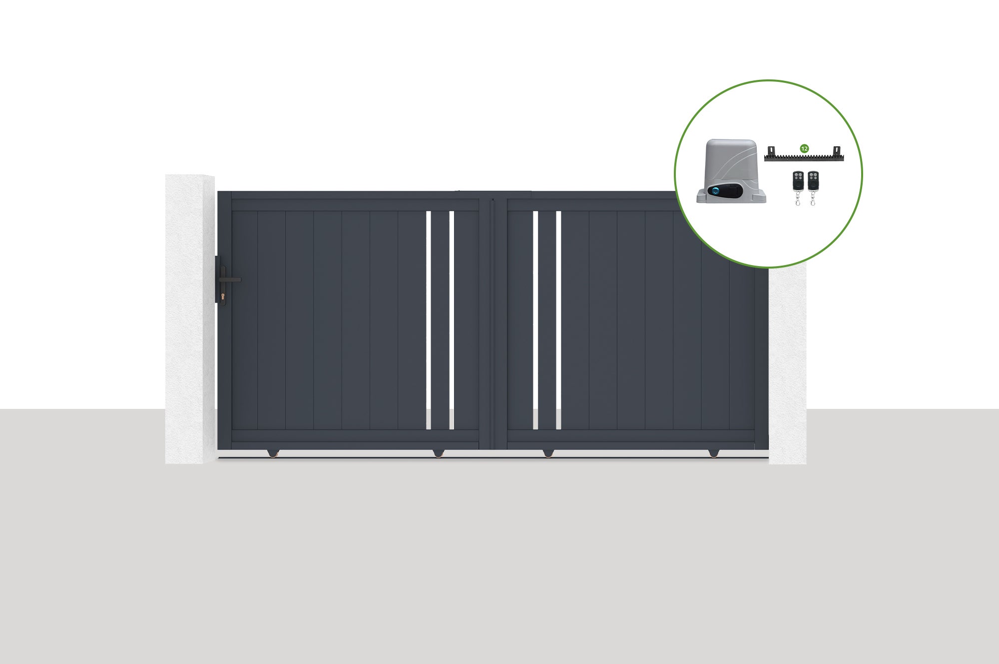 Elektryczna brama przesuwna 3x1,6m GIONA + napęd RANGER C300