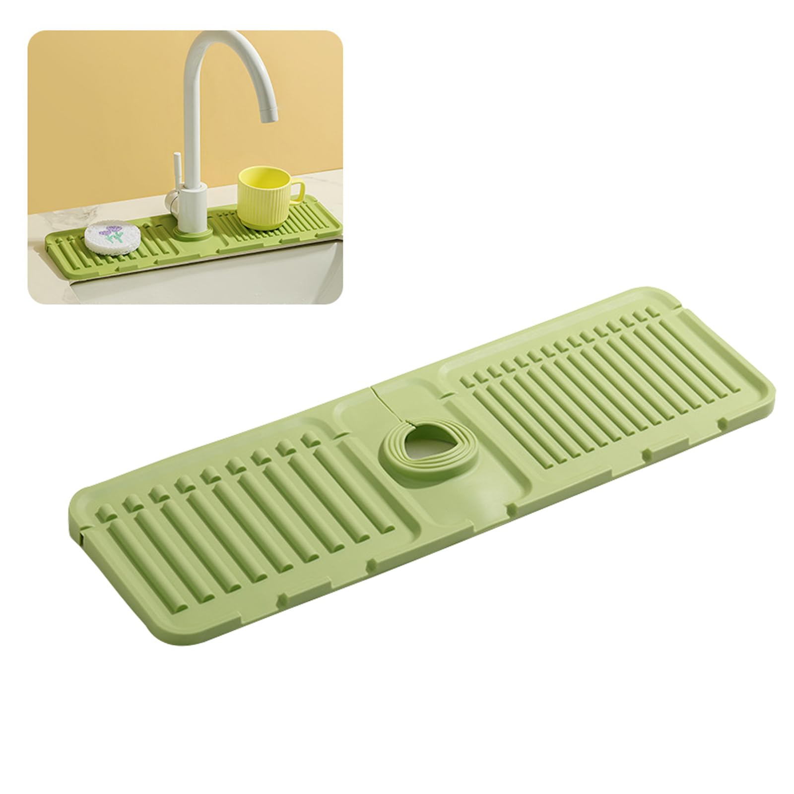 Tappetino Scolapiatti In Silicone Assorbente E Drenante – 32x26 Cm, Antiscivolo, Resistente Al Calore, Per Cucina E Bagno, Grigio