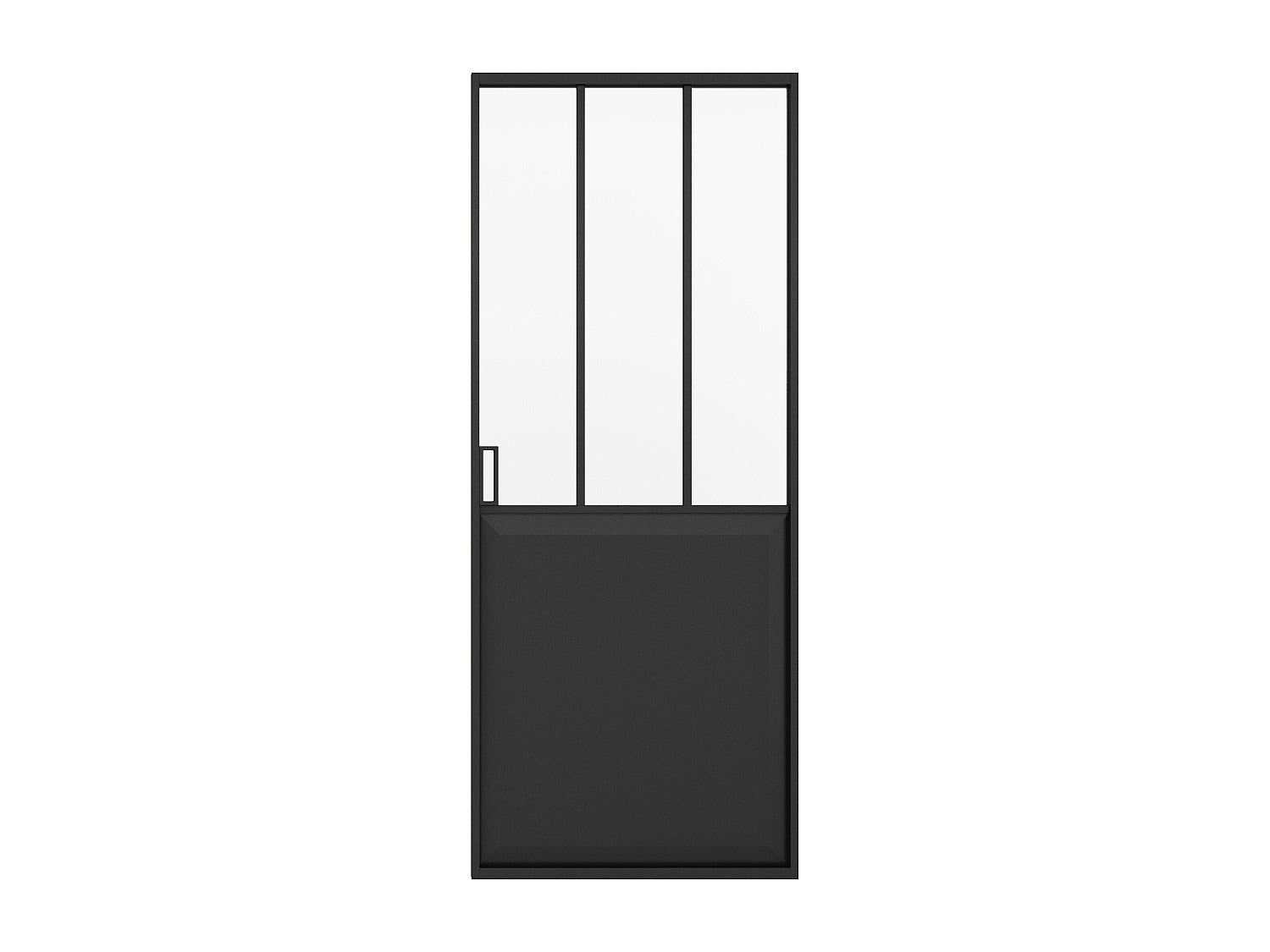 Porta scorrevole atelier con sistema a incasso H205 x L93 cm Nero e Vetro temperato smerigliato - ARTISTO II - 6