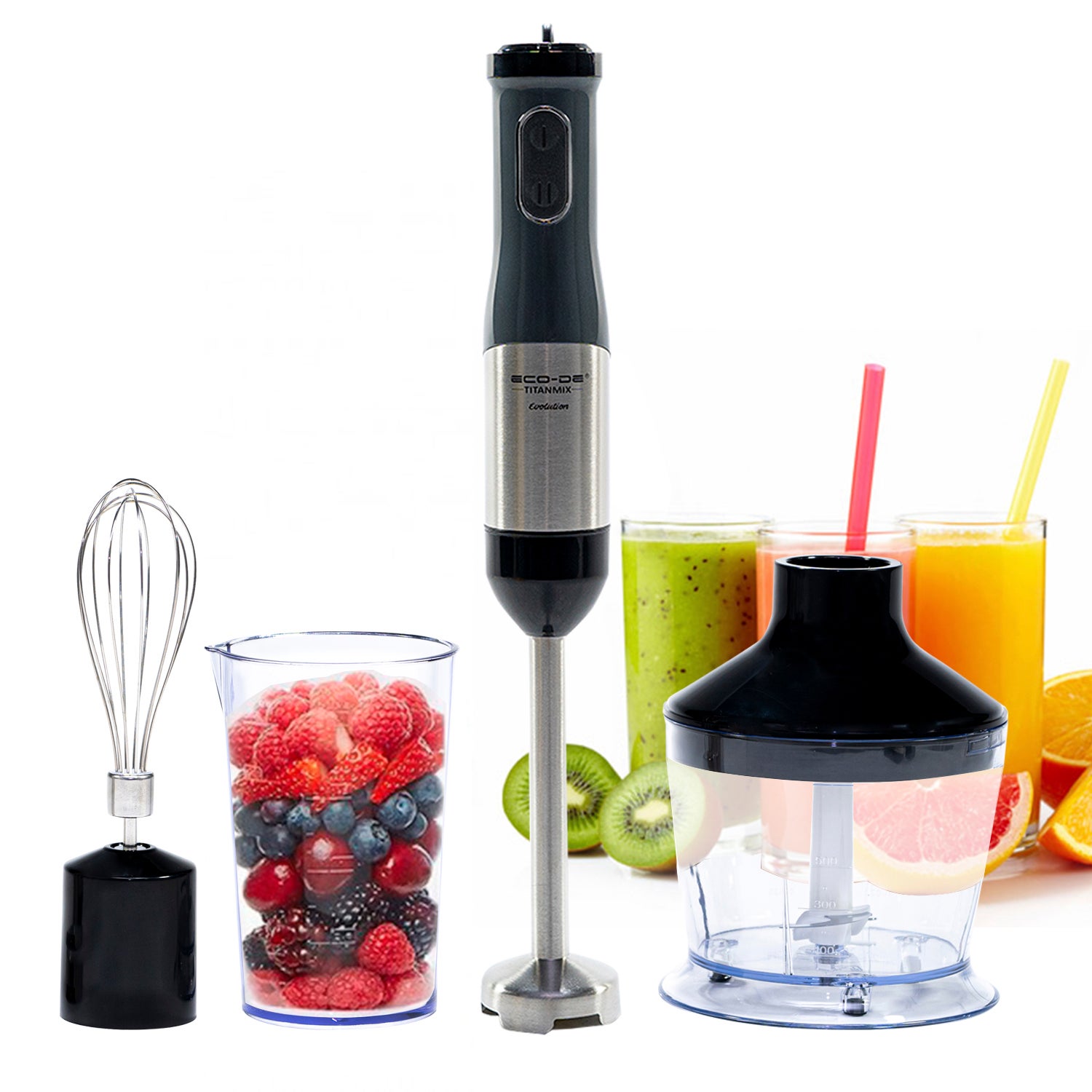 Mixeur Plongeant Titanmix Pro 1050W – Lame Titane, Bocal 600ml, Noir, Neuf, ECO