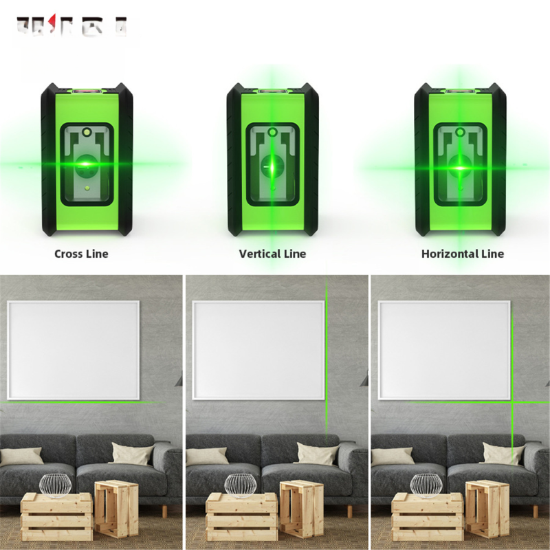 Livella laser a linee incrociate verde, 2 linee verde, autolivellante, supporto magnetico, strumento portatile per costruzione e fai da te - 7
