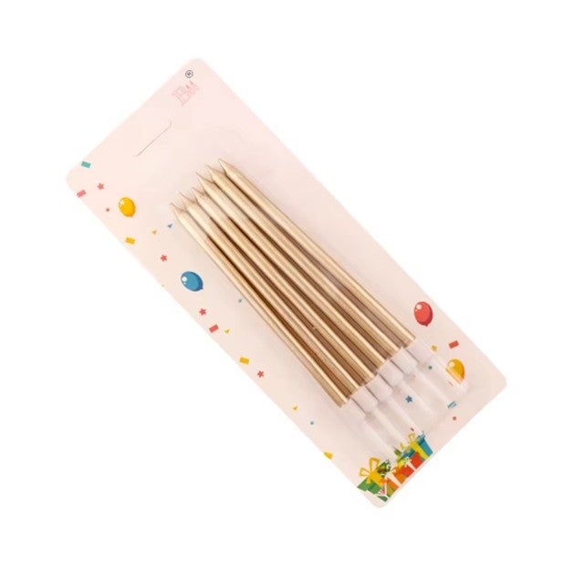 Set 6 lumanari de tort Flippy, parafina, 11 x 0,4 cm, crem 6buc
