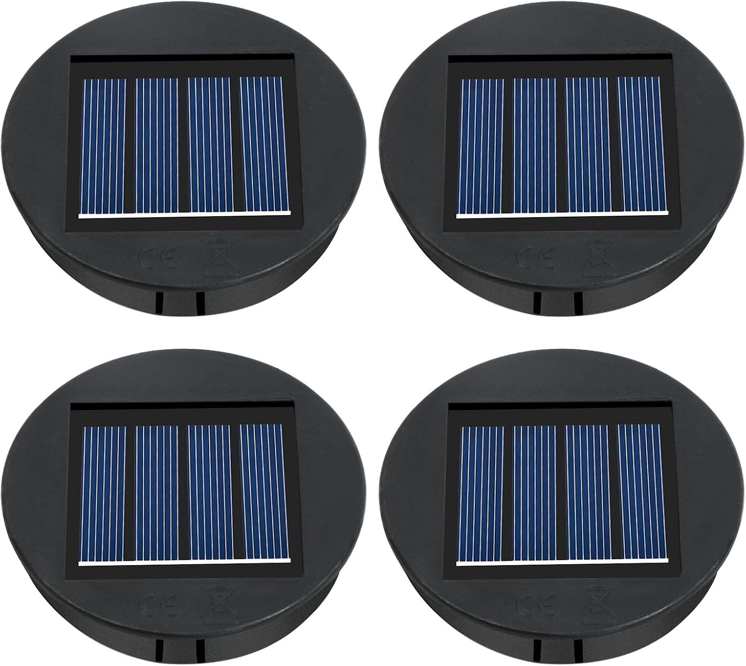 Zamienne lampy solarne, panel słoneczny, zamienny klosz do latarni, 4 szt. zamiennych lamp solarnych do latarni 8 cm, zamienne pokrywki