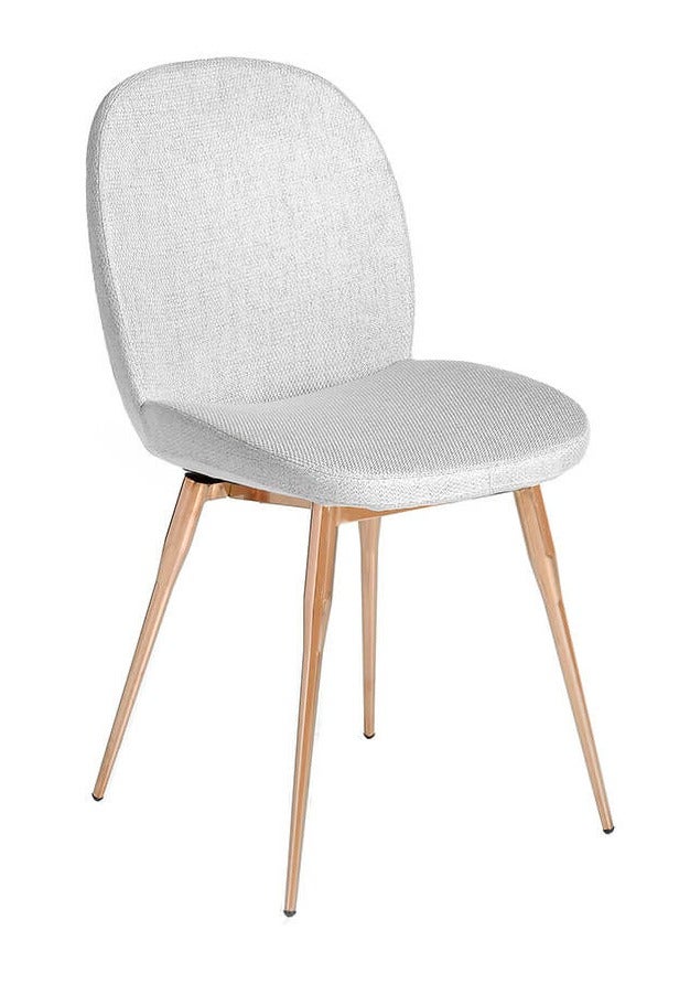 Silla keny de tela gris y patas de acero oro rosa - juego de 2-color dúo 53