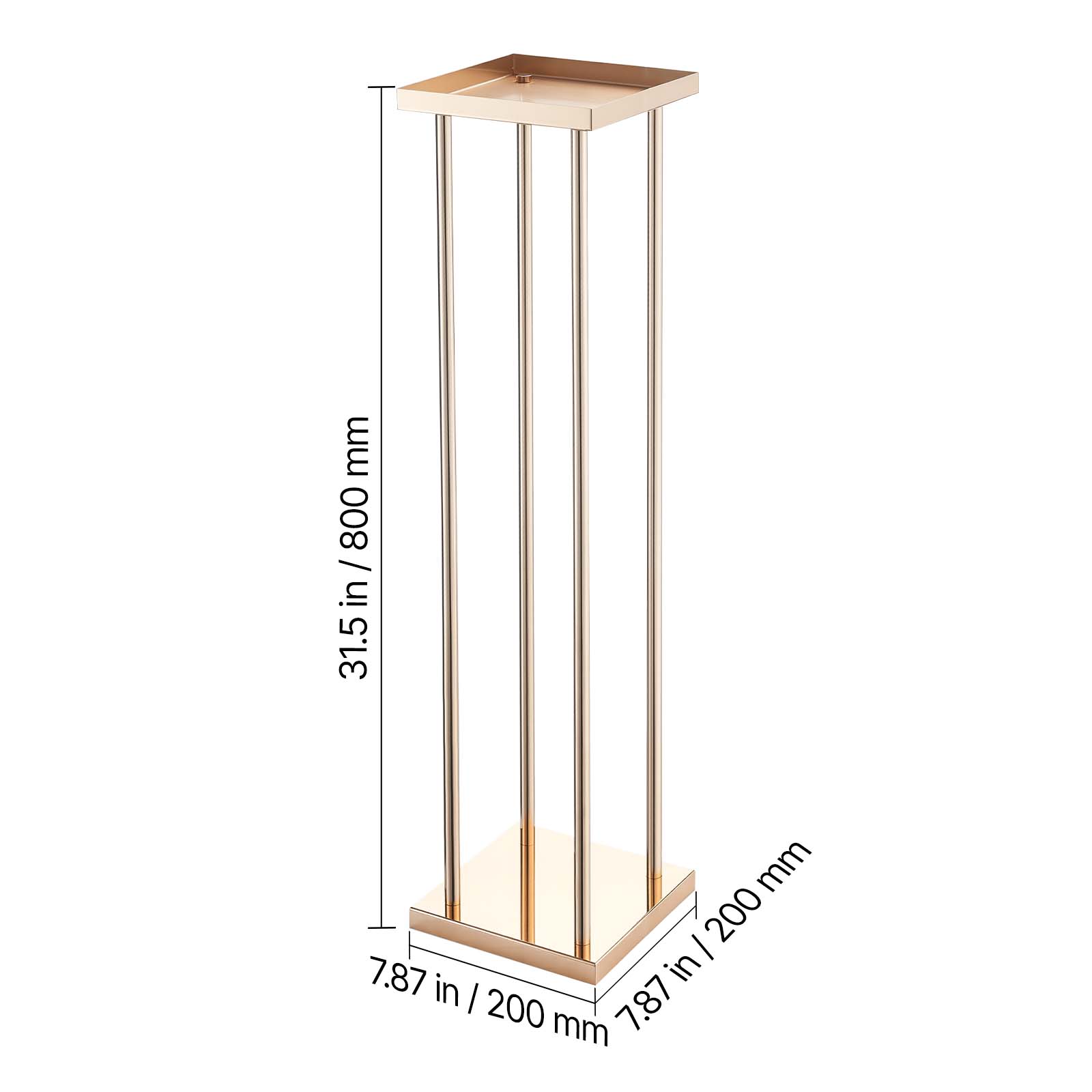 Lot de 10 supports SucceBuy pour fleurs de mariage, colonnes cylindriques de 80 cm avec panneau metallique, presentoir floral pour fetes,anniversaires - 9
