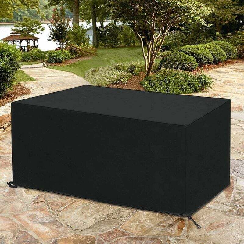 Housse de protection jardin rectangulaire 240x160x75 cm en tissu Oxford 210D imperméable pour table chaise ensemble mobilier extérieur - 5