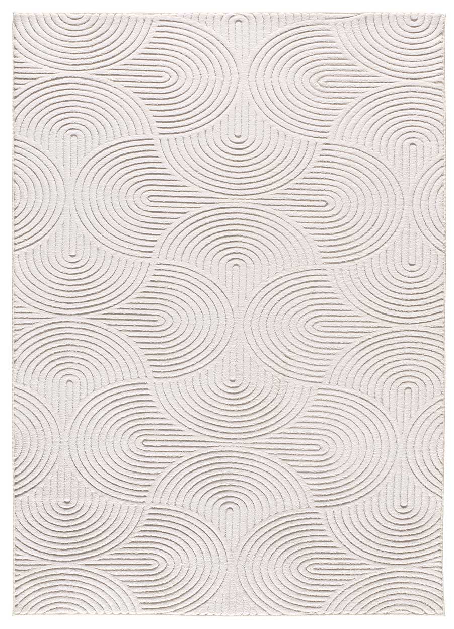 Tapis intérieur crème rectangulaire l.200 x L.290 cm ESTILO géometrique avec relief - ATTICGO - 5