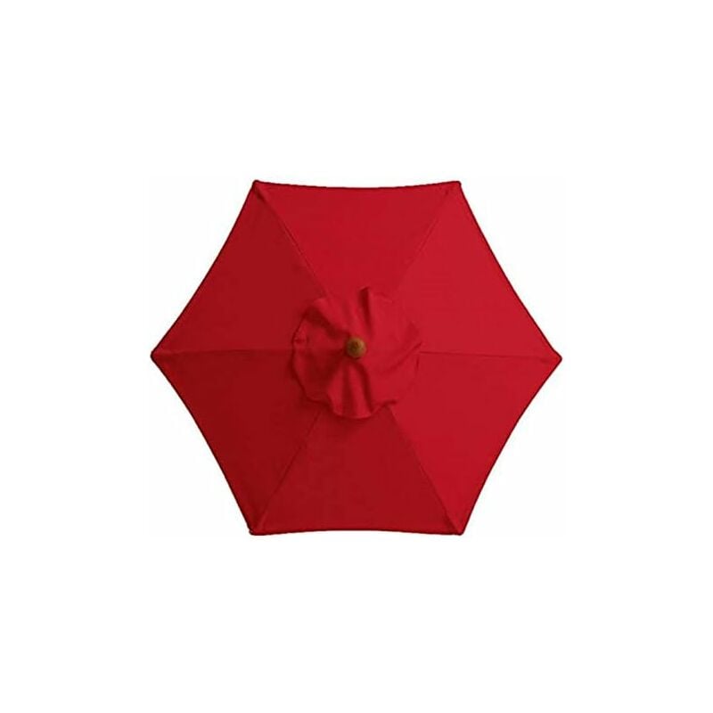 (Czerwony) Parasol ogrodowy z 6 wytrzymałymi prętami, parasol plażowy, altana ogrodowa, na balkon, taras, patio, basen (średnica 3 m)