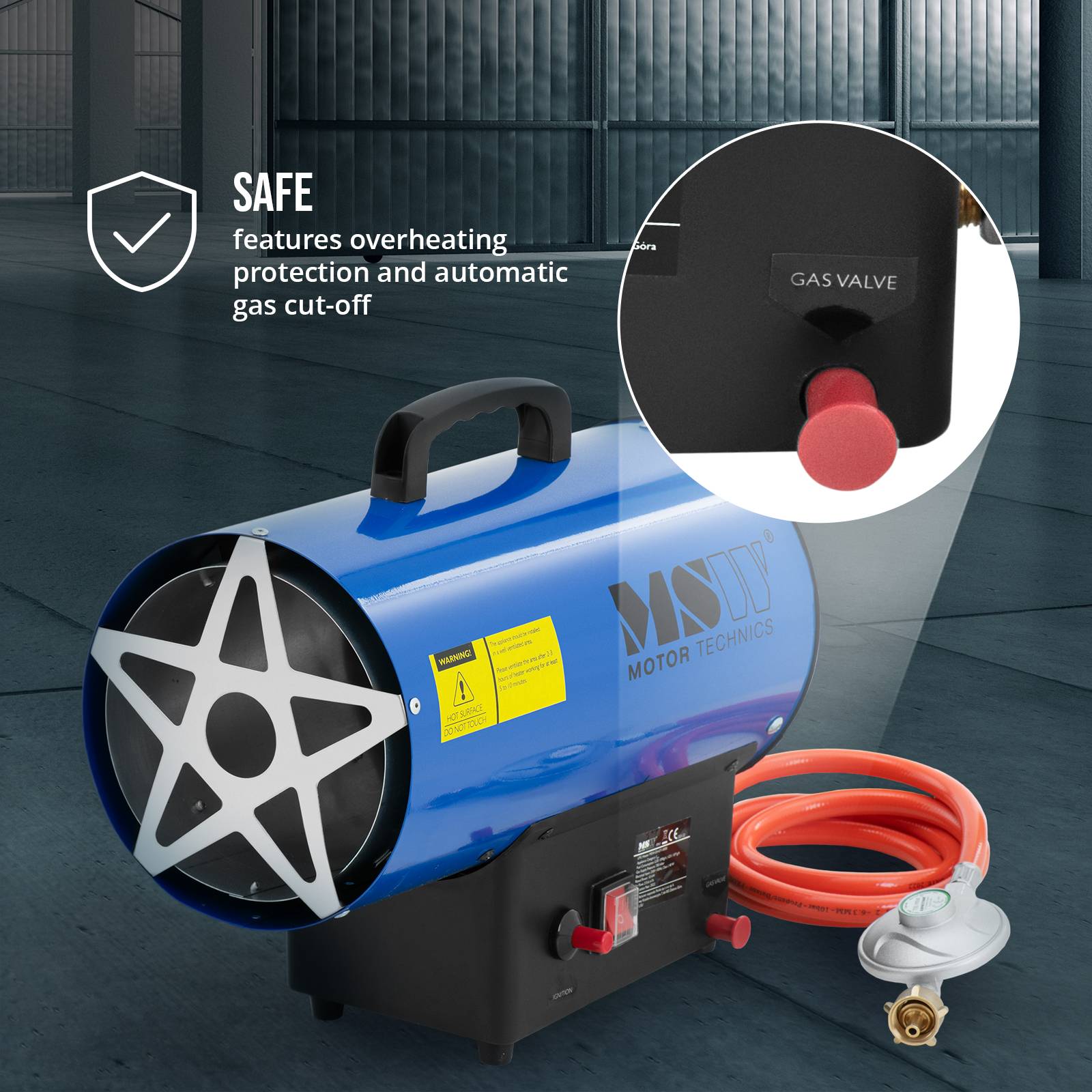 Canon à air chaud - MSW - Puissance&nbsp;: 15000 W - Débit d'air&nbsp;: 215.6&nbsp;m³/h - 6