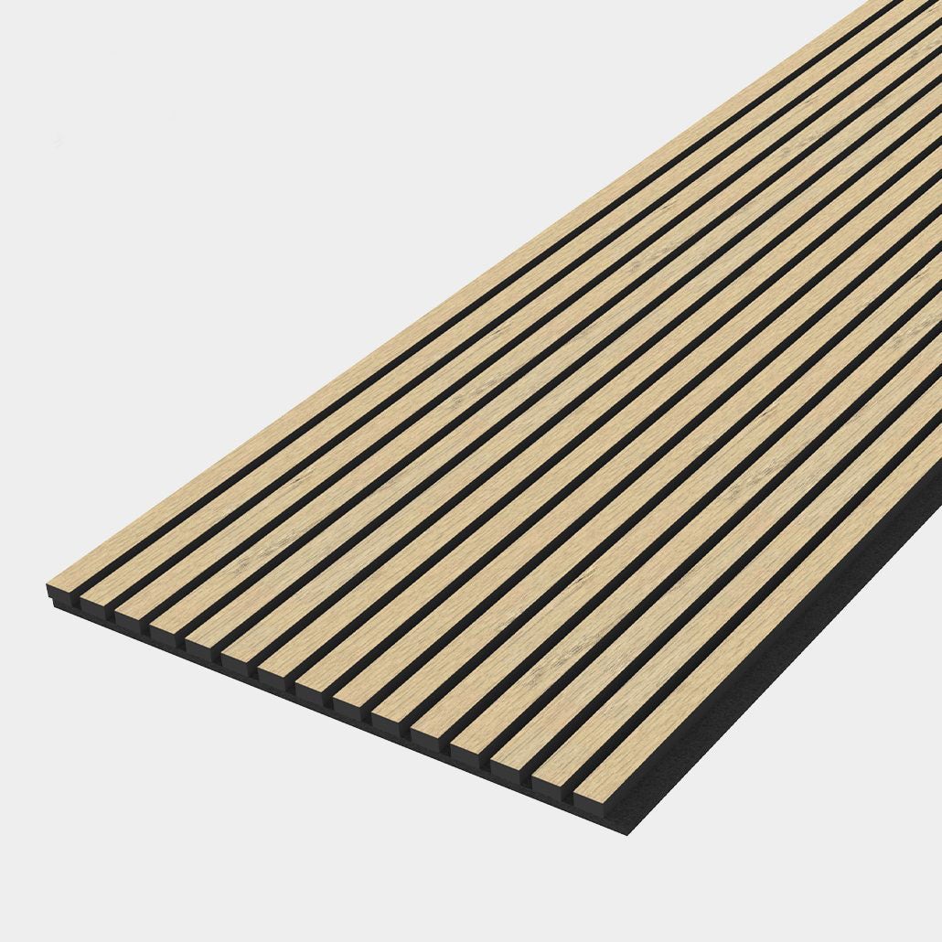 PANNEAU ACOUSTIQUE DECORATIF MURAL (1,25m²) EN MDF PET FINITION IVOIRE - DINACHOC - 520X18X2400mm - Certifié FSC Mix Credit - 2