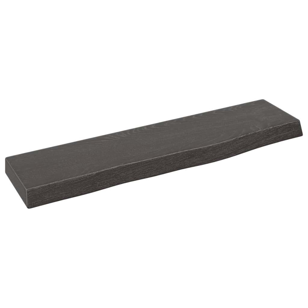 Estante de pared gris oscuro 40x10x2 cm madera maciza de roble tratada