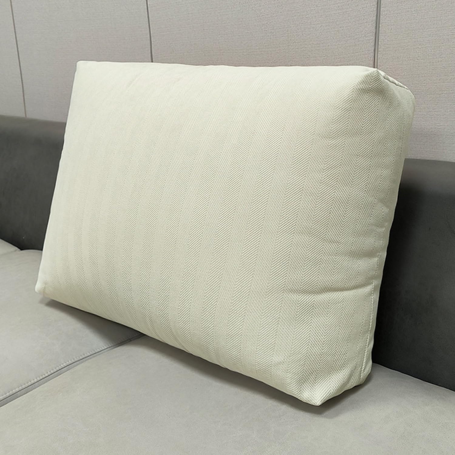 Housse de coussin pour canapé,Lavable avec fermeture éclair (Beige, 70 x 50 x 18 cm) - 2