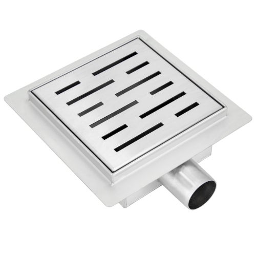 Caniveau De Douche Carré Bernkot 15x15cm - Acier Inoxydable, Siphon 360°, Anti-Odeurs, DN50/DN40